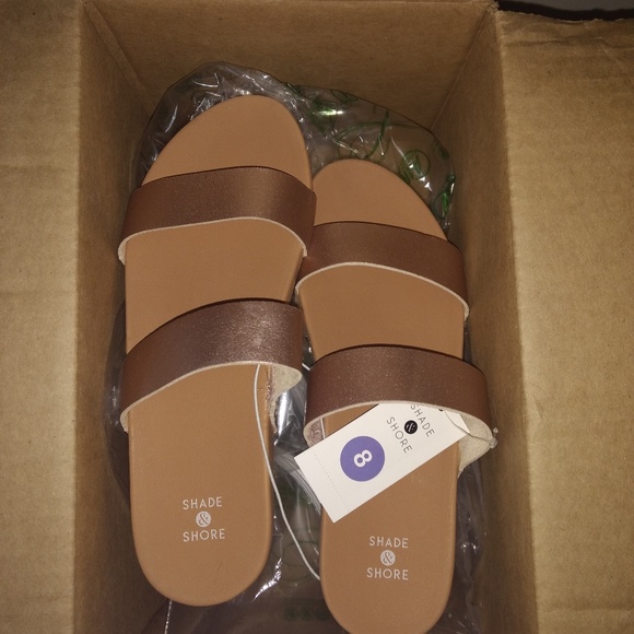 Shade & Shore Shoes - Metallic Rose Gold Sandals